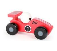 Small Foot voiture de course en bois rouge/blanc 13 x 6 cm Rouge G