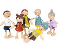 Small Foot 11804 Famille de poupées Souples en Bois, détaillées, Flexibles et durables, à partir de Trois Ans