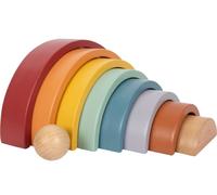 small foot Wooden Building Blocks Rainbow Safari, motor skills toy with 8 shapes