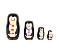 Small Foot 10619 Poupées Russes en Bois représentant 4 Pingouins de Tailles et De Coloris Différents Développant la Coordination Main-Œil. Peuvent Également Servir De Décoration