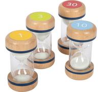 small foot XL Hourglass Set Educate made of beechwood, set of 4 learning toys fo