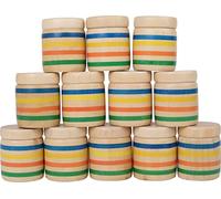 small footd 6766 jouet des sens "Mémo d'écoute" en bois, 12 boîtes en bois, 6 x 2 paires, mémo avec son au lieu d'images, à partir de 3 ans