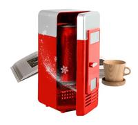 Small Fridge, USB Personal Fridges Drink Can Cooler, 7.67 Inches Compact Design & Plug In Appliance, Chiller Warmer Equipment for Teens, Students, Girls, Family, Boys, and Outdoor