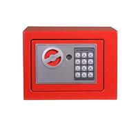 Small High Deposit Safe Safety Electronic Security Steel Cabinet Safes for ID Papers Documents Laptop Computers,Red-17x17x22cm