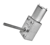 Small High Torque DC Motor 12V, Low RPM Wiper Motor, Dual Axis Self-Locking Gear with Long Shaft, Electric Motor Controller for High Torque Applications(Threaded Shaft,210rpm)