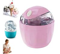 Small Home Mini Ice Cream Maker, 17oz Electric Gelato & Sorbet Machine, DIY Makes Single Serving of Gelato, Frozen Yogurt with Pre-Freezer Bowl, Easy One-Touch Dessert Maker for Families (Pink)