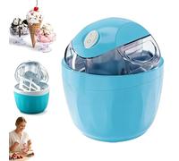 Small Home Mini Ice Cream Maker, 17oz Electric Gelato & Sorbet Machine, DIY Makes Single Serving of Gelato, Frozen Yogurt with Pre-Freezer Bowl, Easy One-Touch Dessert Maker for Families (Blue)