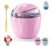 Small Home Mini Ice Cream Maker, 17oz Electric Gelato & Sorbet Machine with One-Touch Control, Quick 15-Minute Diy Makes Single Serving of Gelato, Dessert Treats & Family Use (Pink)