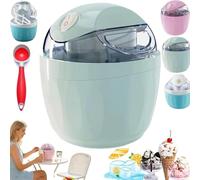 Small Home Mini Ice Cream Maker, 17oz Soft Serve Ice Cream Machine with One-Touch Control,Automatic Electric Gelato & Sorbet Machine for Family Home Recipes, Just 15 Minutes (Green)