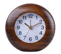Small Horloge De Bureau Elegant Wood Frame Alarme CHEMINE avec des Chiffres Arabes Et du Bureau
