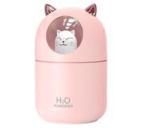 Small Humidifier - Cat Shape Essentiaal Oil Diffuser 300ml, Usb Desktop Mist Maker with Night Light | Portable Quiet Device for Plants Offices Car Room Air Moisturizer Aromatherapy