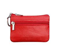 Small Key Sac pour femme avec fermeture éclair Portefeuille avec porte-monnaie pour hommes format portrait (rouge, taille unique)