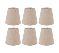 Small Lamp Shade, Linen Fabric Clip on Bulb Lampshade Barrel Cloth Lamp Cover Replacement, Village Mini Lampshades for Table Bedside Wall Lamps and Floor Light, Natural Linen Hand Crafted