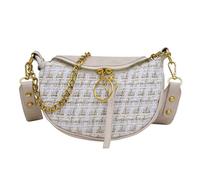 Small Leather Toted Bag for Women Multi-Strap Crossbody Purse Underarm Clutch Handbag with Zipper Closure Shoulder Bags for Women, blanc