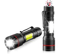 Small Led Torch 2 Pieces,Magnet & Cob,1500 Lumens Mini Usb Rechargeable Flashlights With Steel Clip,3 Modes,Portable Ipx5 Waterproof For Camping,Hiking,Repairs