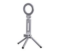 Small Magnetic Tripod, Aluminum Folding Tripod, 9.84x2.36inch, Portable Rotating Phone Holder, Lightweight Design, Ideal for Cellphone, Smartphone, Home, Gym, Workout, Silver/Gray