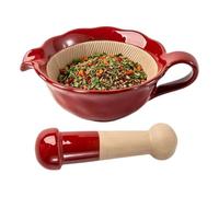 Small Mortar and Pestle Ergonomic Dishwasher Microwave Safe Grinder Bowl | Japanese Ceramic Mortar and Pestle Set Mortar and Pestle Set for Dorm Cooking Home