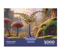 Small Mushrooms and One Fern in The Forest 1000 Pcs Carton Premium Coffret De Puzzles Fairy Tale Landscape Stimulant Et Éducatif Défi Unique Puzzles As Birthday Gifts 70x50cm/1000pcs