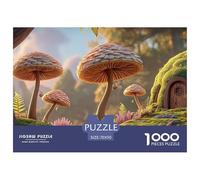 Small Mushrooms and One Fern in The Forest 1000 Pièces Carton Extra-épais Lot de Puzzles Fairy Tale Landscape Stimulant Et Éducatif Défi Unique Puzzles As Birthday Gifts 70x50cm/1000pcs