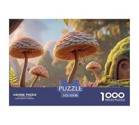 Small Mushrooms and One Fern in The Forest 1000 Pièces Carton Premium Coffret De Puzzles Fairy Tale Landscape Stimulant Et Éducatif Jeu Familial Puzzles As Birthday Gifts 52x38cm/1000pcs