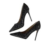 Small Nich Single Shoe Spring/Summer Item Slim Heel Pointed Shallow Mouth Work Shoes Temperament High Heels(Black,42)