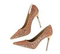 Small Nich Single Shoe Spring/Summer Item Slim Heel Pointed Shallow Mouth Work Shoes Temperament High Heels(Champagne,35)