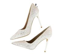 Small Nich Single Shoe Spring/Summer Item Slim Heel Pointed Shallow Mouth Work Shoes Temperament High Heels(White,36)