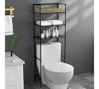 Small Over The Toilet Storage, Bathroom Shelves Over Toilet Cabinet, Easy to Assemble and Saver Space, Freestanding Bathroom Organizer, 45 * 25 * 150 Cm,Noir,Passion33