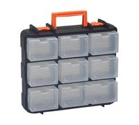 Small Parts Organizer - Double Sided Case, Removable Dividers Hardware Box, Portable Handle Storage Bin, Adjustable Compartments Screws Bolts Toys Jewelry Tackle - For Home Garage Workshop