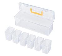 Small Parts Storage Box, 6 Compartment Organizer, Portable Small Parts Box | Compartment Storage Case, Portable Hardware Organizer, Clear Parts Container for Tools Tackle Jewelry Makeup Office Dorm Bath
