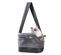 Small Pet Carrier - Waterproof Shoulder Bag for Winter Travel | Warm Fabric with Safety Harness Buckle, Cat Puppy Kitten Organizer, Bunny Outdoor Walking Accessories for Shopping Trips