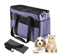 Small Pet Carrying Bag, Multi Pocket Cats Travel Safety Sling Bags, 17.32x7.09x11.02 inch Breathable Design & Comfortable, Flexible Pets Transport Supplies for Holiday, Road Trip, Picnic, and Camping