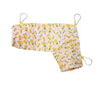 Small Pet Corner Tunnel | Soft Guinea Pig Hideout with Strong Hook | Right Angle Tunnel for Small Animals/Hamsters/Mice | Sturdy Polyester, Space Saving Design (Yellow Pineapple)