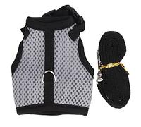 Small Pet Harness and Leash Set | Adjustable Mesh Vest for Guinea Pigs/Rabbits/Mini Pigs | Breathable & Escape - Deterrent Design for Secure Walks (Gray)