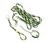 Small Pet Leash and Harness | Adjustable Hamster/Squirrel/Guinea Pig Walking Lead | Escape - Proof Training Harness with Bell | 63-71 inch Nylon Leash (Noir Vert)