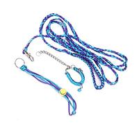 Small Pet Leash and Harness | Adjustable Hamster/Squirrel/Guinea Pig Walking Lead | Escape - Proof Training Harness with Bell | 63-71 inch Nylon Leash (Dégradé Bleu et Violet)