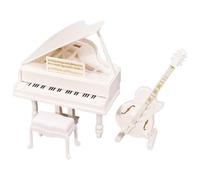 Small Piano Model with Stool Accessory, Exquisite PP Musical Instrument Miniature, Perfect for Home Decor, for Birthdays, Children's Day Or Easter Celebrations