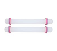 Small Plastic Rolling Pin 2 Pack | Nonstick Coating & Rounded Ends for Even Dough | Sturdy Pastry/Pizza/Cookie Tool | Simple Maintain Kitchen Baking Accessories