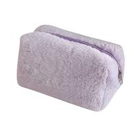 Small Plush Makeup Bag Lovely Soft Plush Makeup Bags Portable Cosmetics Bags for Girls Aesthetic Cosmetic Bag Cute (Light Purple)
