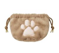 Small Plush Makeup Bag - Toiletry Bag for Purse with Cat Paw Design - Makeup Storage, Small Cosmetic Bags, Portable, Drawstring Closure for Girls, Kids