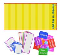 Small Pocket Chart - Boîte de cartes de poche de professeur de mathématiques effacées pour le numéro du jour, affiche de l'outil d'apprentissage en classe pour la maternelle, le préscolaire, le primai