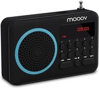 Small Portable FM Radio with Rechargeable Battery-FM Receiver Transistor,USB Port,Micro SD Card Reader-Black/Blue