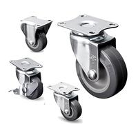 Small PU Casters Wheel with Side Brake for Furniture Wheel 1 Inch 1.5inch 2inch Mute 2Pcs Casters(1.5inch Universal)