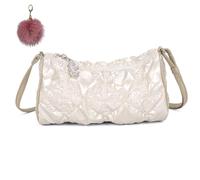 Small Quilted Crossbody Bag for Women,Fashion Elegant Ruched Bubble Shoulder Bag,Versatile Retro Lattice Pattern Purse