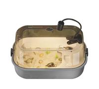 Small Reptile Tank - Tortue Habitat Kit, Full View Enclosure | Multifunction Basking Stage Water Section And Land Zone For Baby Turtles Crayfish Pet Crabs Amphibians Aquatic Creatures
