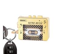 Small Retro Cassette Keyring, Musical Player Accessory, Cassette Player Keychain, Portable Handbag Purse Charm, Multiple Purpose Party Travel Office Decor, Home Commuting Classroom School Use