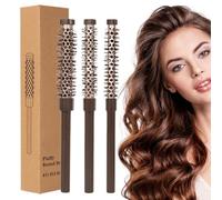 Small Round Hair Brush, Roller Comb Round Brush Set, .97x1.38in Professional Styling Brushes, Ideal for Blow Drying, Lifting, Curling Bangs Beard, Salon Home Use