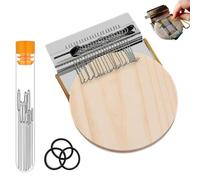 Small Sewing DIY Knit Patch Loom Kit,Mini Portable Weave Darning Looms Knitting Machine,Wooden Yarn Knitting Tool Set for Mending Jeans Socks Clothes (21 Hooks)