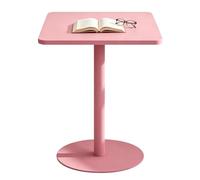 Small Side End Table Square Cocktail Bar Pink Metal Tall Bistro Pub Table | Coffee Dining kitchen desk, Metal Small Space Nightstand for Kitchen Living Room Bedroom Balcony(60x60x73cm)
