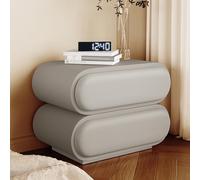Small Side Table,Solid Wood Bedside Cabinet with Two Storage Drawers, Bedside Table,nightstand,Side Table, Curved Design, Suitable for bedrooms and Living Rooms.(B,60CM(23.62IN))